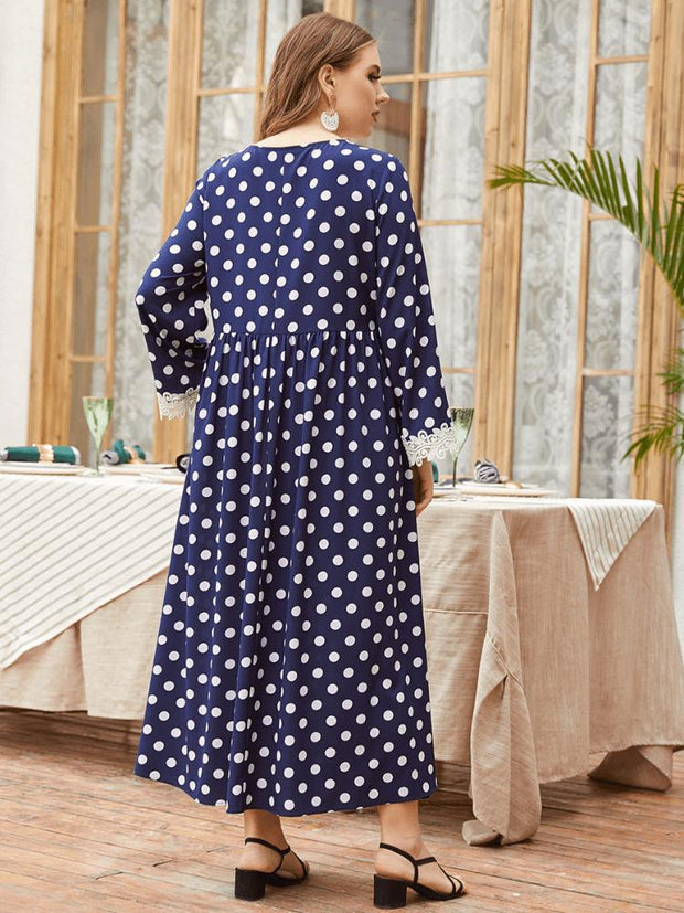 Women's Polka Dot Print Jalabiya Dress