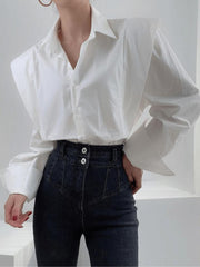 Women's French Design Flying Sleeve Shirt