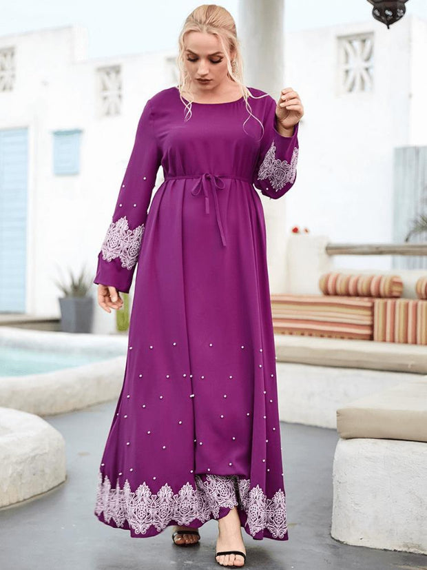 Women's Embroidered Beaded Jalabiya Dress