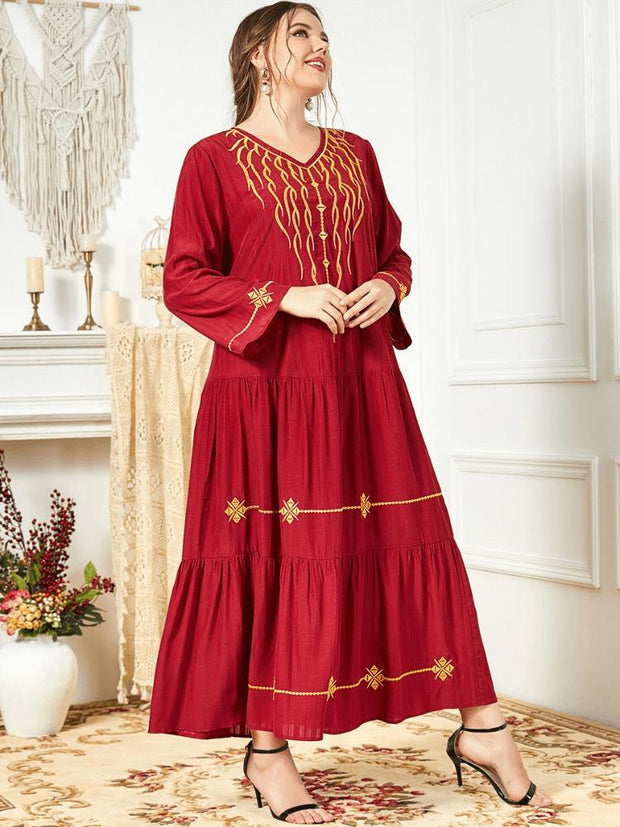 Women's Embroidered National Long Skirt Jalabiya